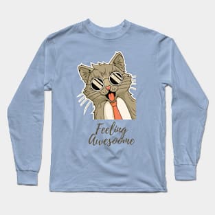 Awesome funny cat design Long Sleeve T-Shirt